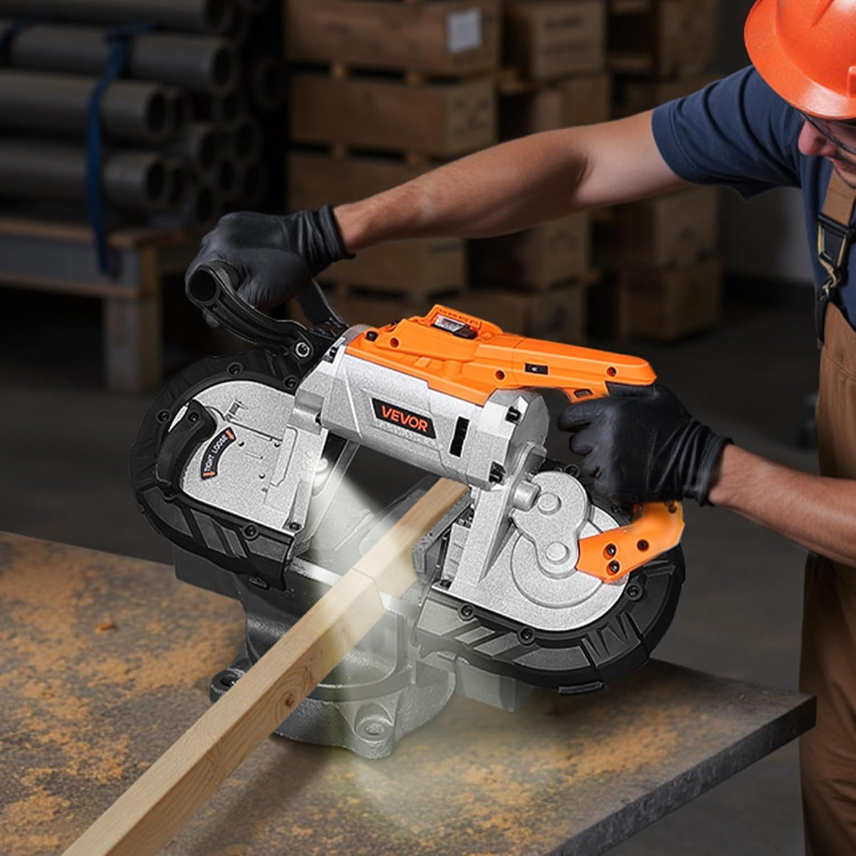 VEVOR Portable Band Saw, 20 V, 127 mm Deep Cut, 360 W with Brushless Motor, Portable and Compact, Wireless, Hook for Hanging, Variable Speed, Nude Tool Only