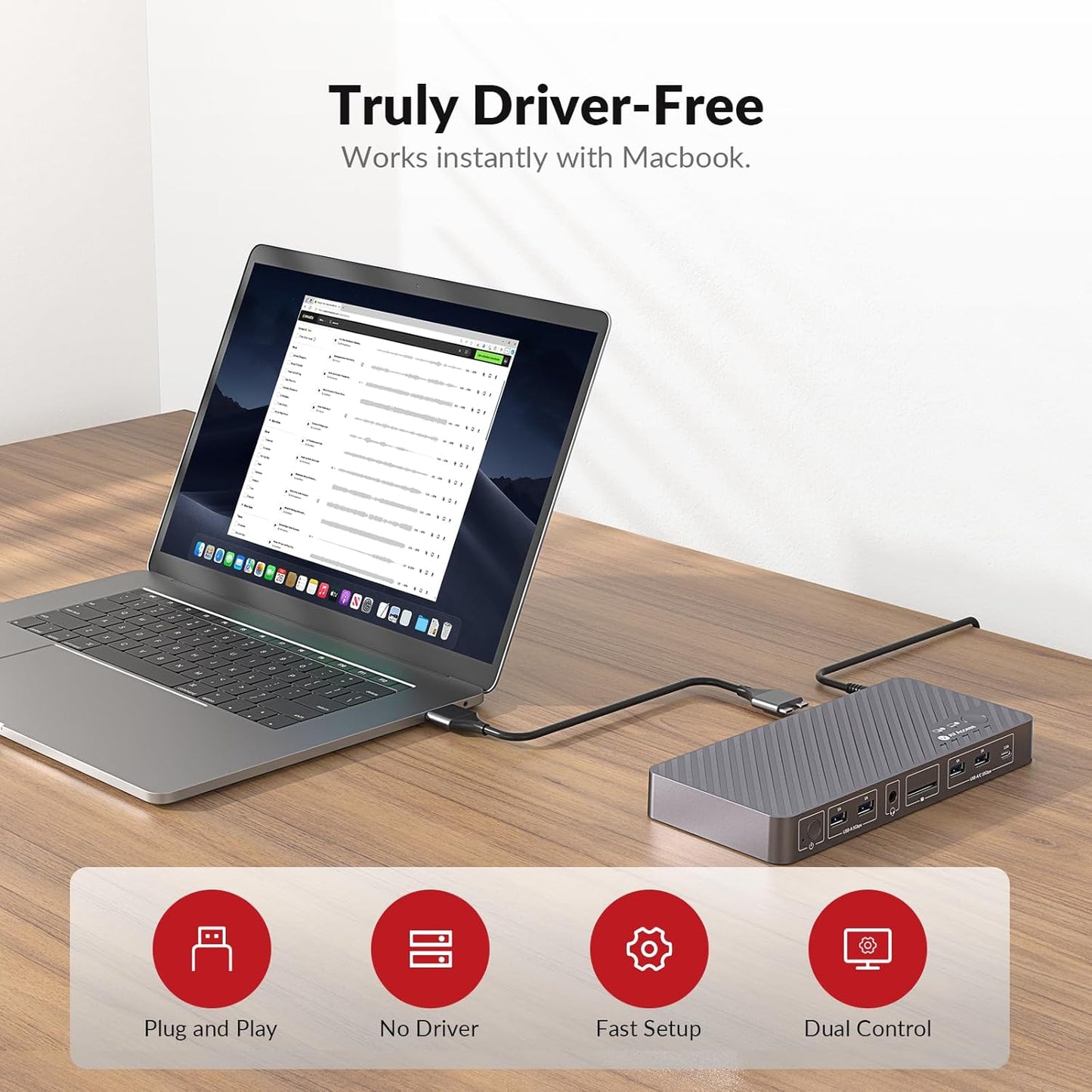 AV Access KVM Switch Docking Station for MacBook, USB-C KVM Switch 2 Monitors 2 Computers, 4K Dual HDMI Displays, 1 Laptop&1 Desktop Switching,Plug&Play, Ethernet, 100W Power Delivery, EDID Emulation