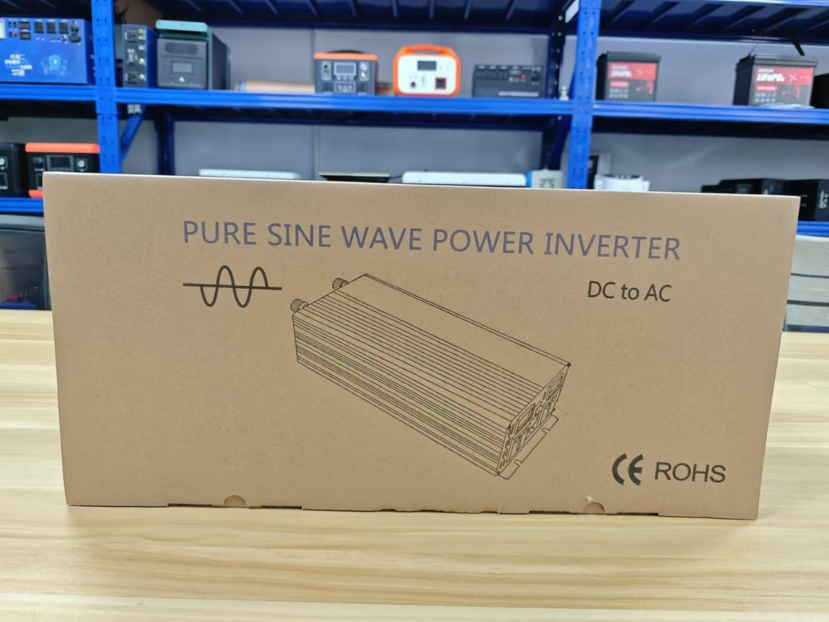 Spanningsomvormer, 2000 W/4000 W, zuivere sinusomvormer, DC 24 V naar AC 230 V, EU-stopcontact, dubbele lcd-digitale displayconverter voor campers, vrachtwagens, huishouden, bestelwagens