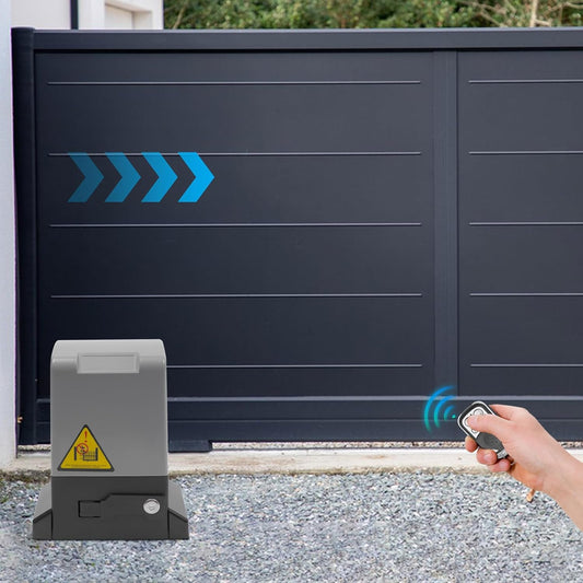 Deutopener, Sliding Gate Drive, 800 kg, 370 W, 220 V, Automatic Door Opener Motor with 2 Remote Controls and Keys, Garage Door Drive, Sliding Gate Drive Set (Sliding Gate Opener) - QUORE