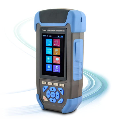 1310/1550nm 24/22dB draagbaar 4-in-1 OTDR +VFL+OPM+OLS 3,5 inch scherm, 60 km LWL-tester / optische tijdbereik-reflectometer/glasvezeltester met SC/UPC+FC/UPC+LC/UPC&APC adapter (OTDR42F-T1)