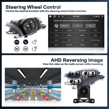 Android Radio – Autoradio – Multimedia Systeem – Navigatiesysteem – Touchscreen Radio – 9 Inch HD Scherm – Draadloze CarPlay & Android Auto – AHD Achteruitrijcamera & GPS Navigatie