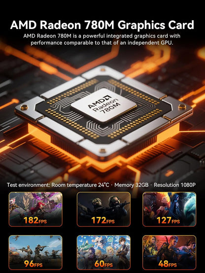 Mini Gaming PC AMD Ryzen 7 H 255 (Upgrade 8745HS, 4.9 GHz), Mini PC barebone Support DDR5, PCIE 4.0 x4, Mini Computer with USB4.0 | 2.5G LAN | Quad 4K Display | Oculink – for gaming