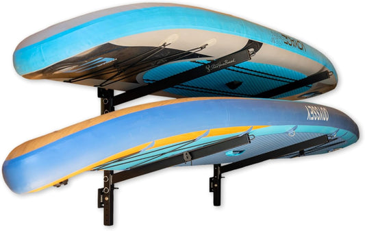 StoreYourBoard Standup Paddleboard en Surfboard Opbergrek, 2 SUP verstelbaar wandmontagesysteem, Heavy Duty houdt 200 lbs