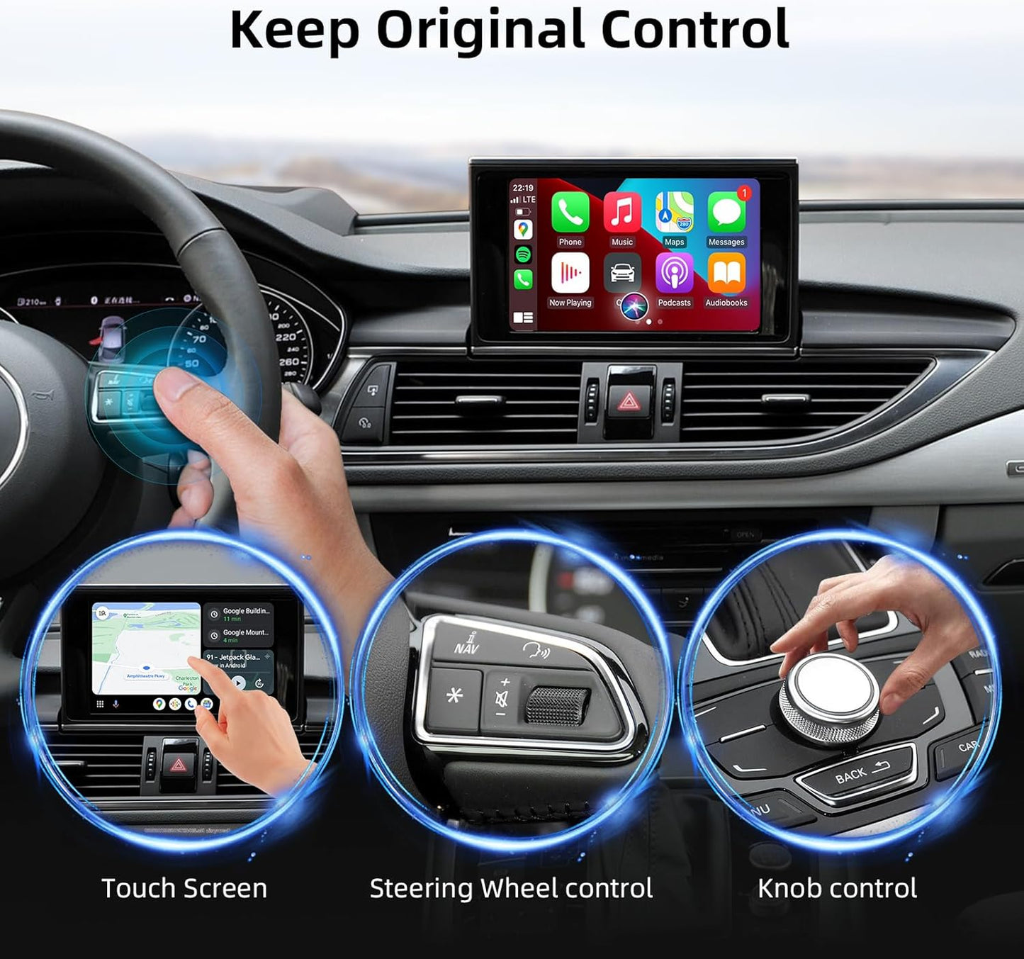 Draadloze CarPlay & Android Auto Retrofit Kit – CarPlay Adapter – Android Auto Interface – Retrofit Module – OEM Upgrade – Plug & Play Installatie – WiFi 2.4G/5.8G en Bluetooth 5.0