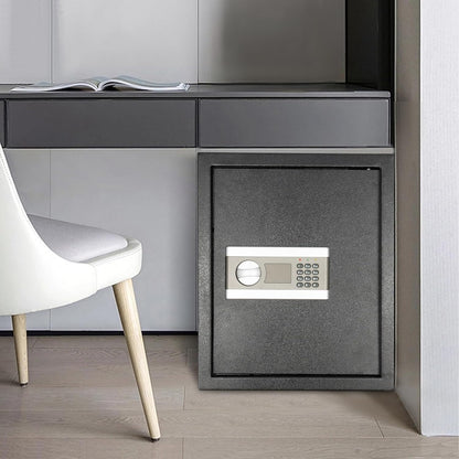45L Safe Box, Household Safe, Fireproof, Furniture Safe with Key, Electronic Money Cabinet, Fireproof and Key with Combination Lock, Steel Plate, Safe, Document Safe, Wall Safe - QUORE