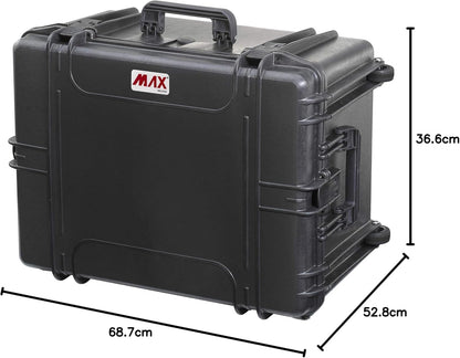 Max MAX620H340S IP67 Beoordeeld Waterdicht Duurzaam Waterdichte Apparatuur Fotografie met Hard Carry Flight Case Tool Box/Pull Handvat/Plastic Transit Case/Pick and Pluck schuim