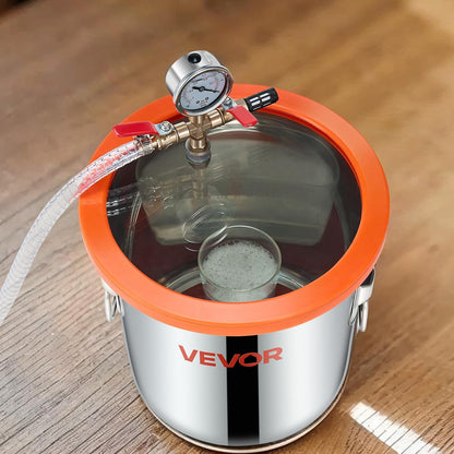 Vacuümpompset – Vacuümpomp – Ontgassingsset – Vacuümkamer – Vacuümreiniger – 11,36 L Roestvrijstalen Kamer – 110 L/min Zuigkracht