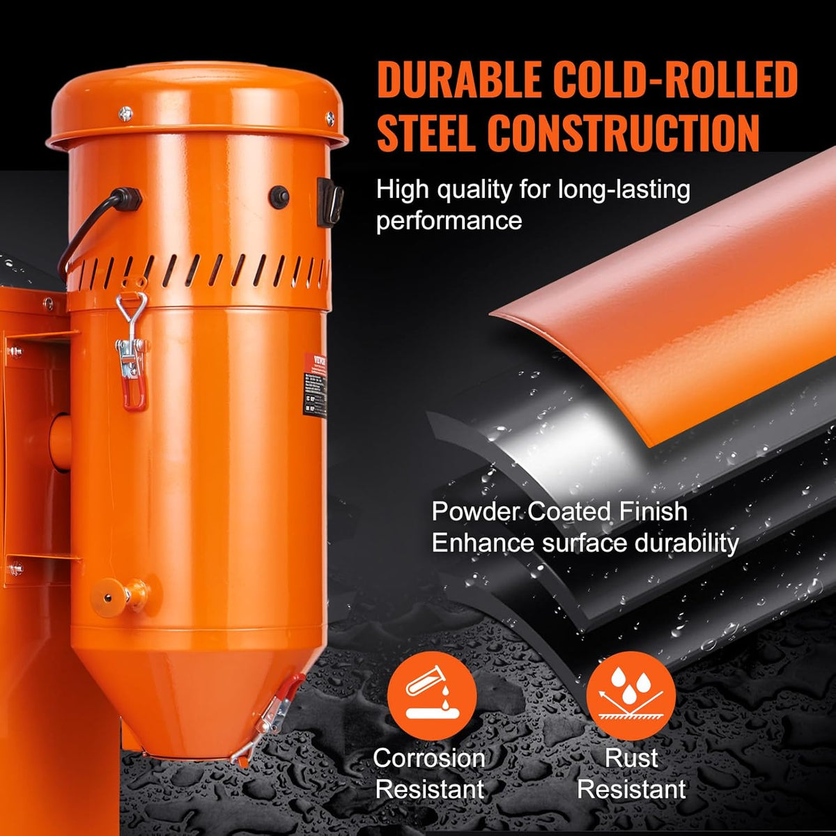 VEVOR Dust Collecting System: 1450 W 1.8 Gallon Dust Collecting Media Recovery Device – Universally Suitable for Sandblasting Cabinets and Media Beam Devices