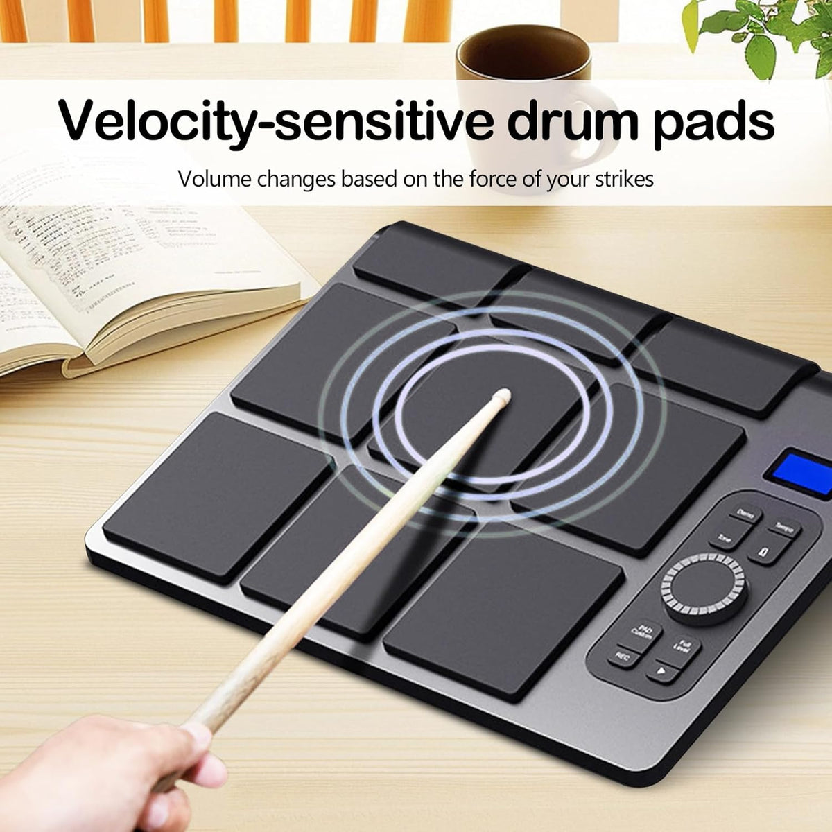 Draagbaar Elektronisch Drumstel – Elektronisch Drumstel – Digitale Drumset – Elektrische Drumkit – Tafel Drumstel – 9 Gevoelige Pads – Ingebouwde Stereo Luidsprekers
