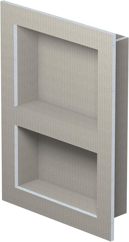 LUX ELEMENTS Wand nis douche klaar om te betegelen 55,9 x 40,6cm I Prefab douchenis ﻿incl. 1 tussenschot I ﻿Plaatsbesparende planchetmogelijkheid