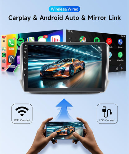 Autoradio – Auto Stereo – Multimedia Speler – Inbouw Radio – 2 Din Headunit – 10,1 Inch Touchscreen – Draadloze CarPlay & Android Auto – 4G + 64GB Opslag