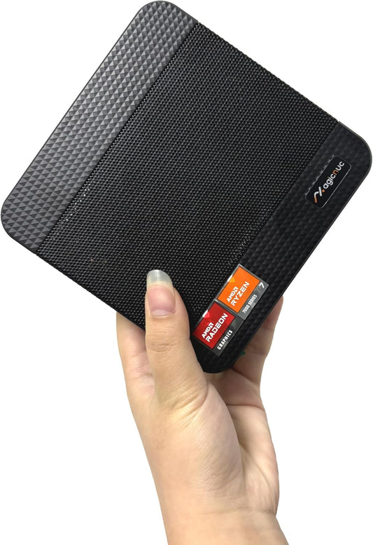 AG2 Home-Office-Mini-PC, Ryzen 7 7840HS, 32GB DDR5, 1TB PCIe 4.0 SSD minidesktopcomputer, USB2.0/DP/HDMI, dubbele RJ45 LAN, WiFi 6E, BT 5.2, 4K-driedubbele weergave, compacte gaming-pc