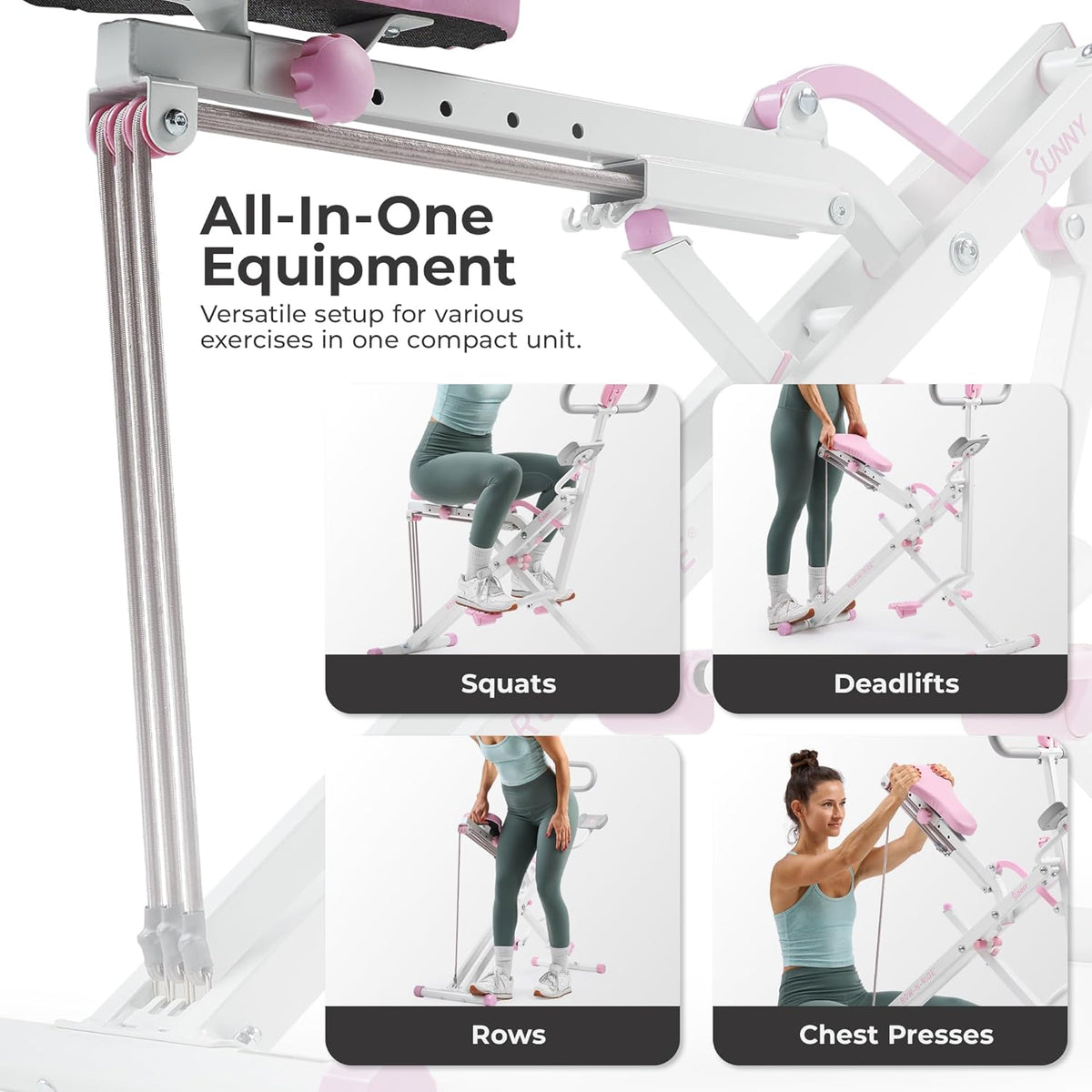 Multifunctionele Thuisfitnessmachine – Squattrainer – Krachttrainer – Fitnessapparaat – Workoutmachine – Verstelbare Weerstand – Inklapbaar Ontwerp