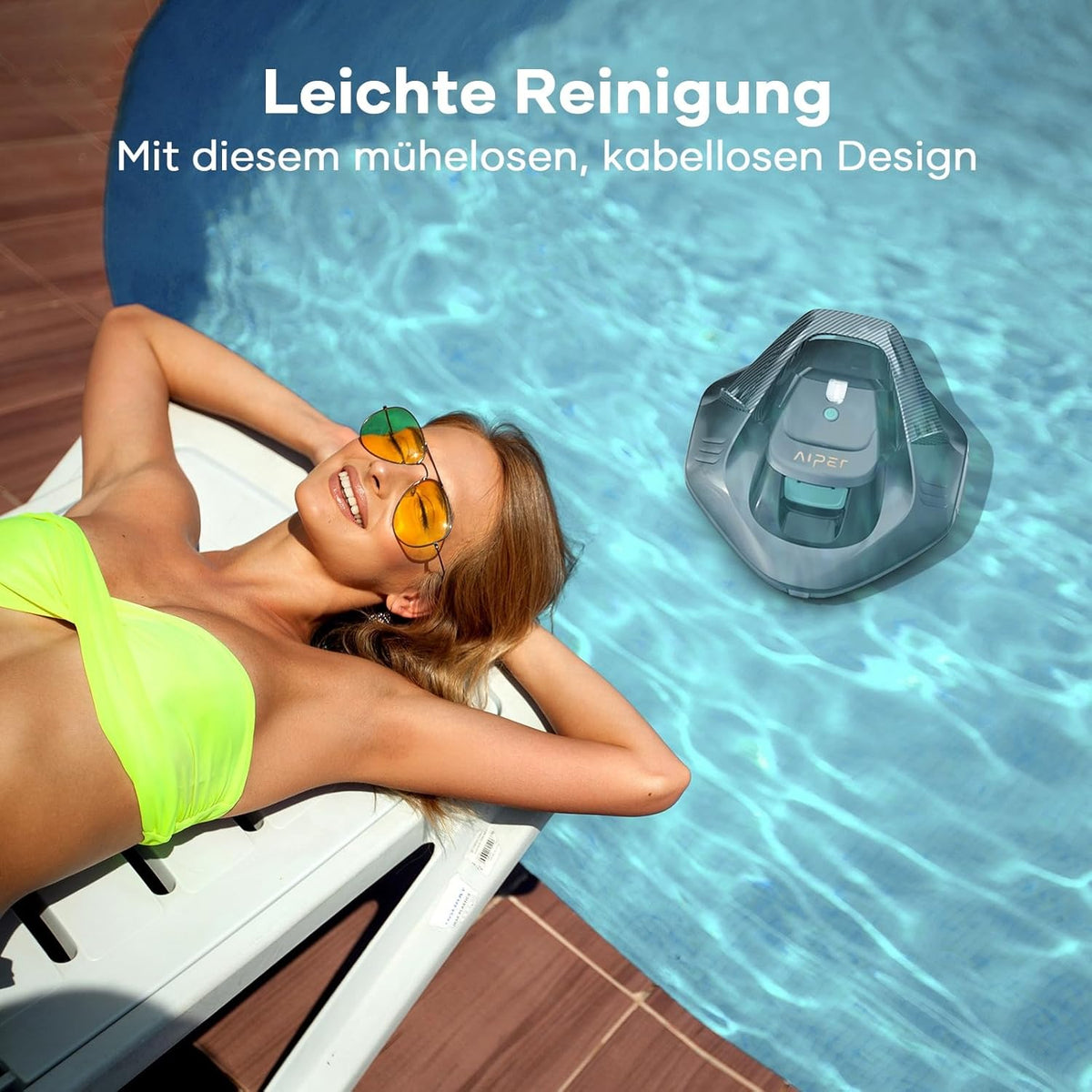 Zwembadrobot – Zwembadreiniger – Zwembadstofzuiger – Pool Cleaner – Draadloze Zwembadrobot – Automatisch Parkeren – 90 Minuten Werkduur – Geschikt Voor Zwembaden Tot 80 m²
