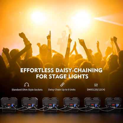 Parspotlight – LED Par Lamp – Podiumverlichting – DJ Licht – Feestverlichting – 4x100W COB LED – Kleurtemperatuur 3200-5600K – 25+30 Licht Effecten