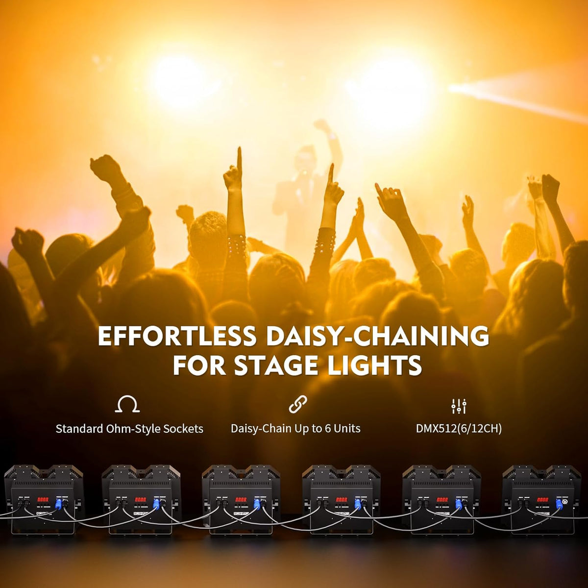 4 x 100 W COB LED Par Light 2 in 1 koud warm wit lichteffecten Par Spotlight 3200-5600K stroboscoop 25+30 lichteffecten podiumverlichting voor podium, kerk, club, party, lichttechniek