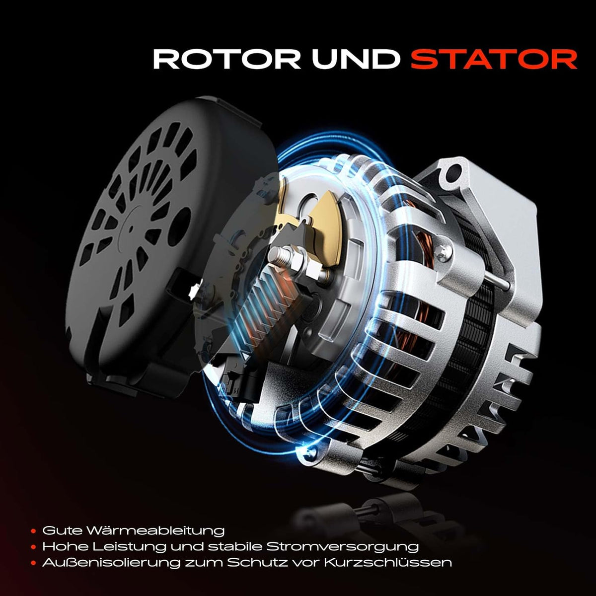 Frankberg Lichtmachine generator 120A compatibel met 500 312 1.2L 1.4L benzine 2007-2019 Punto 199 1.2L 1.4L benzine Mito 955 1.4L benzine vervanging # 51787777 196 kg