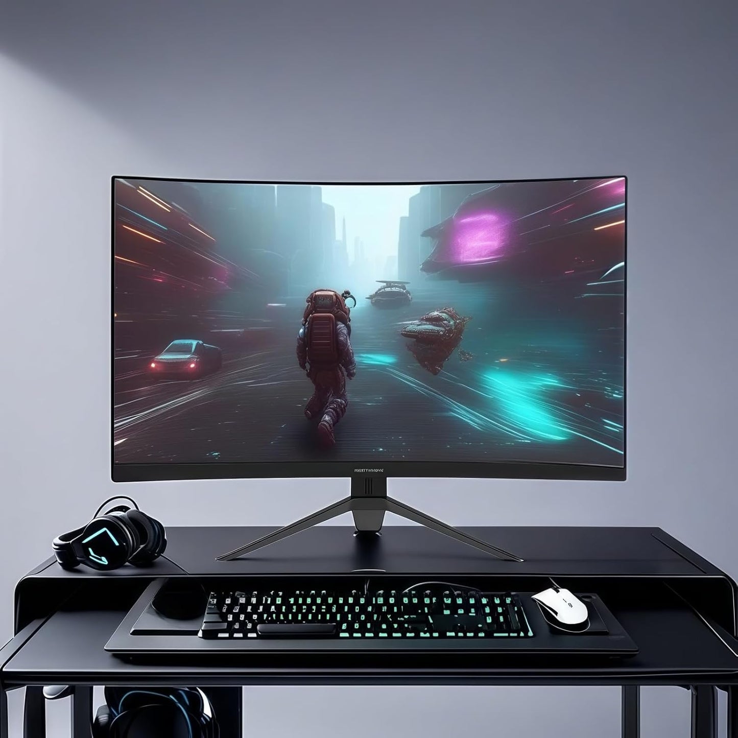 LC-Power Gaming Monitor 27 inch gebogen 165Hz FHD VA-paneel, 1ms reactie, 1500R, contrast 3000:1, 103,7% sRGB, HDR, AMD FreeSync, HDMI2.0/DP1.4, VESA 100x100