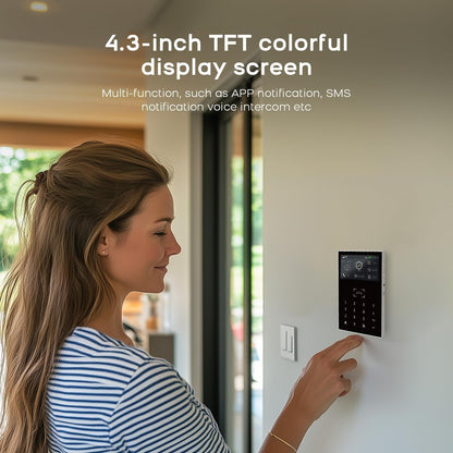 WiFi/GSM 2G Wireless Smart Home veiligheidsalarmsysteem met PIR bewegingsmelder, deur- en raamsensor RFlD SOS Tuya Smart Life app, afstandsbediening, ondersteuning Alexa