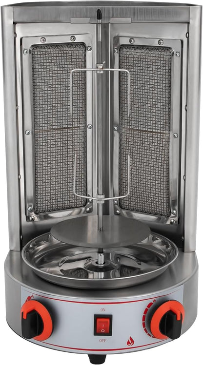 CG-25Q Electric Vertical Rotisserie with Gas Kebab Machine 4.3 kW Stainless Steel Table Grill Kebabs Stainless Steel Table Grill Kebab Grill Kebab Grill - QUORE
