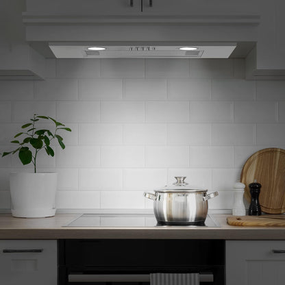 CIARRA CBCS5913A Afzuigkap 52 cm Breed 3 Stappen 300m³/h Roestvrij staal Onderbouwkap Plafondkap -Verlichting (zilver/wit)
