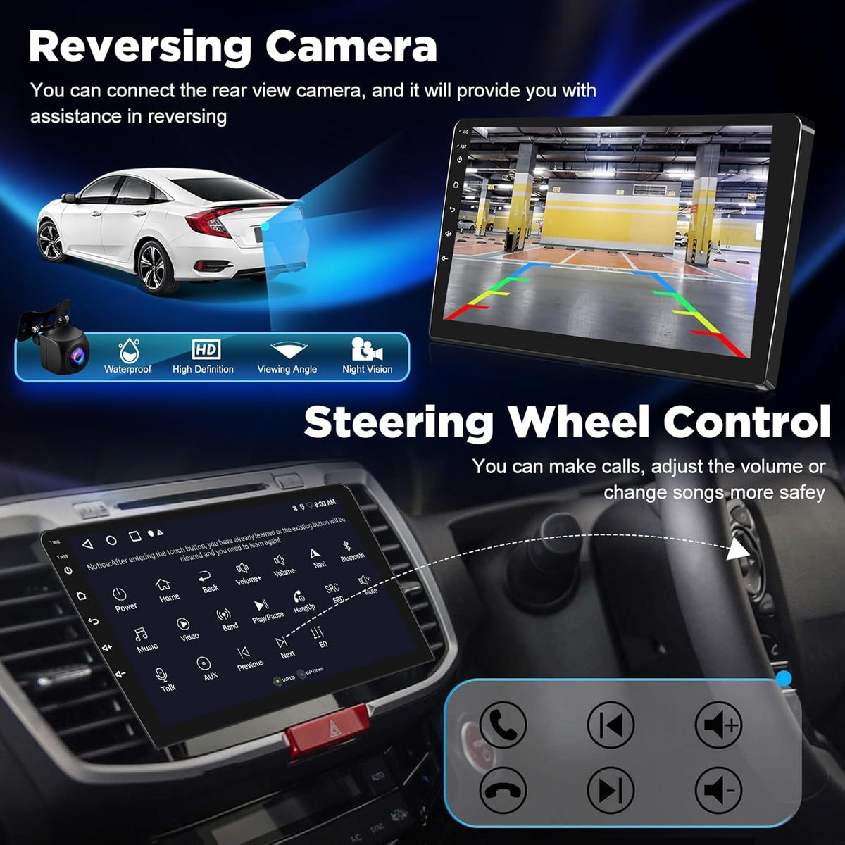 2G+64G Android Car Stereo for Mercedes Benz Sprinter W906 W169 W245 W639 Vito Viano, Wireless Carplay & Android Auto 9 Inch Touchscreen Radio with WiFi/GPS/Bluetooth/EQ/FM RDS Radio+Backup Camera