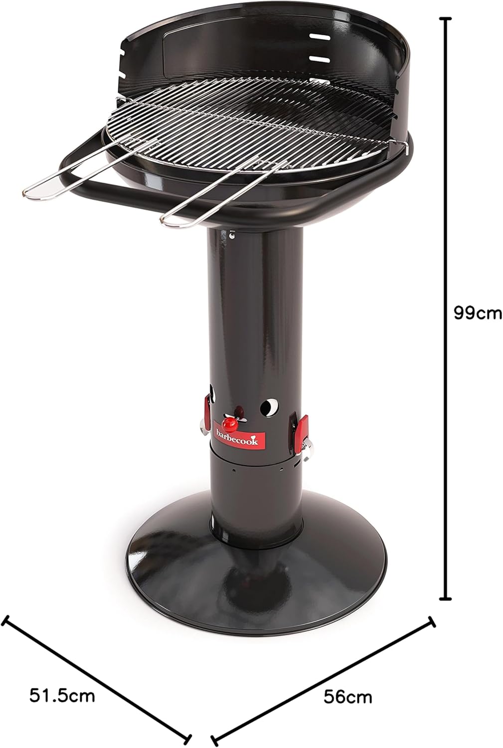 Barbecook houtskoolbarbecue Loewy 50 uit email zwart 47.5cm H 99cm
