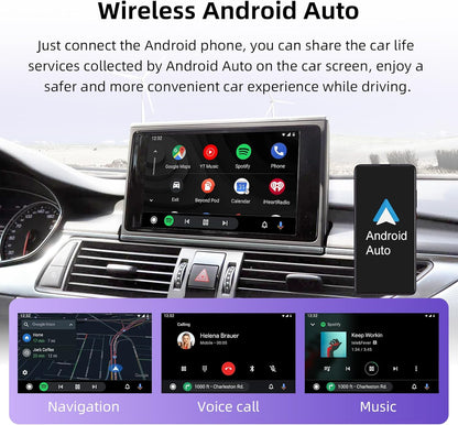 EZoneTronics Draadloze CarPlay & Android Auto Retrofit Kit Decoder voor Audi A4/A5/A6/A7/Q2L/Q5L/Q7 2014-2022 met MIB/MMI 3G Plus Systeem Draadloze Adapter Plug & Play Upgrade Box met SWC Mirrorlink