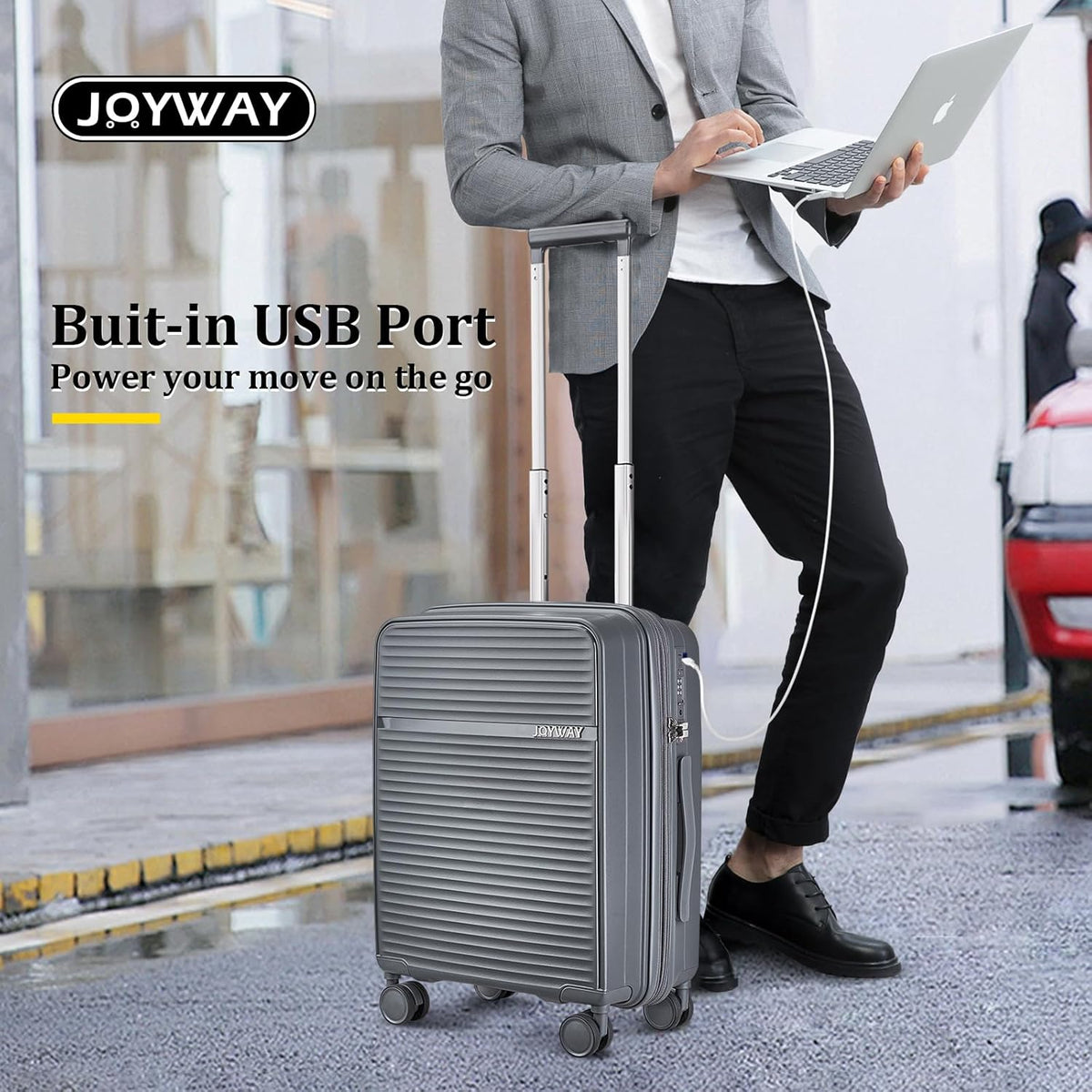 Joyway Kofferset 4-delig harde schaal reiskoffer met TSA-slot De uitbreidbare bagageset bevat 1 reistas
