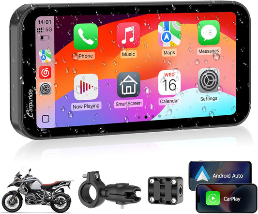 Motorfiets GPS – Motornavigatie – Navigatiesysteem – Moto GPS – Motorfiets Navigatie – 6,3 Inch HD Touchscreen – Draadloos CarPlay & Android Auto