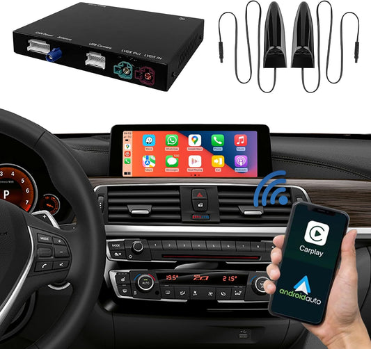 Draadloze CarPlay Android Auto Interface – BMW Multimedia Adapter – Auto Infotainment Module – NBT Systeem Upgrade – Met Elektronische Achteruitrijcamera’s – MirrorLink en Navigatie Ondersteuning