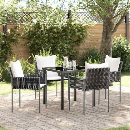 Tuinset – Tuinmeubelset – Eettafelset – Balkonsset – Terrasmeubelset – 5-delig – PE Rattan – UV-bestendig – Modern Design – Bruin Zwart