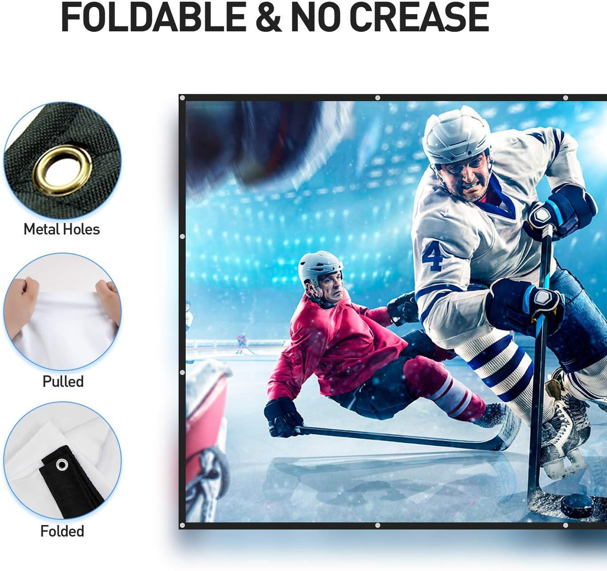 Nierbo Beamerscherm 250 inch, beeldverhouding 16:9, transporteerbaar scherm, geschikt voor projectie in 4K of 3D, thuisbioscoop, afmetingen 553 x 311 cm