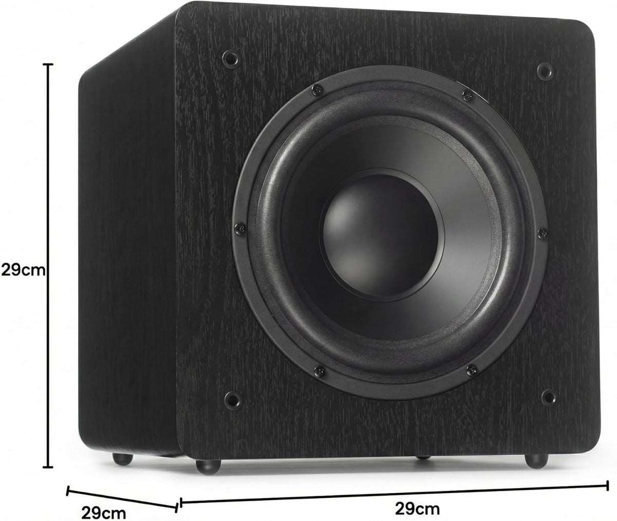 DYNAVOICE Challenger SUB-8 Zwart – Actieve 8 inch Subwoofer, 90W RMS (125W Max), 25–180 Hz, Auto On/Off | Voor 5.1 Home Cinema en HiFi tot 25 m² | RCA/LFE en High Level Aansluiting.