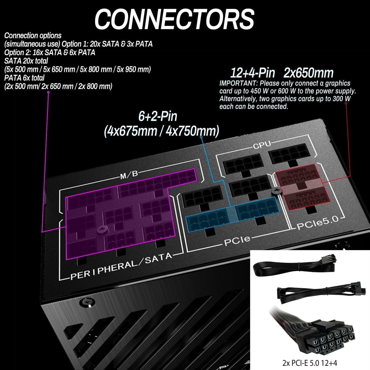 LC-POWER 1000W platina voeding voor pc