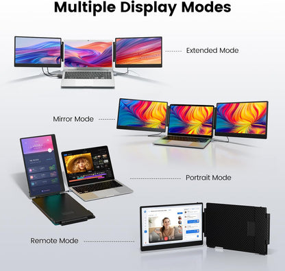 KEFEYA Laptop Screen Extender, 14.1" FHD 1080P IPS Portable Monitor with Sturdy Metal Kickstand, Works for Windows/Chrome/Mac/switch/PS5