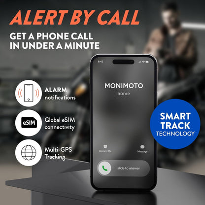 Monimoto 9 Anti-diefstal GPS en alarm tracker, doe-het-zelf-installatie, geen bedrading, waterdicht, wereldwijde afdekking, smart GPS-tracker voor motorfietsen, auto's, fietsen, ATV's, boten, campers