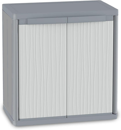 Terry, Jumbo 900 Wave, Cabinet with Two Doors and 2 Adjustable Shelves, for Indoor and Outdoor Use - 89.5 x 53.5 x 94.5 cm - QUORE