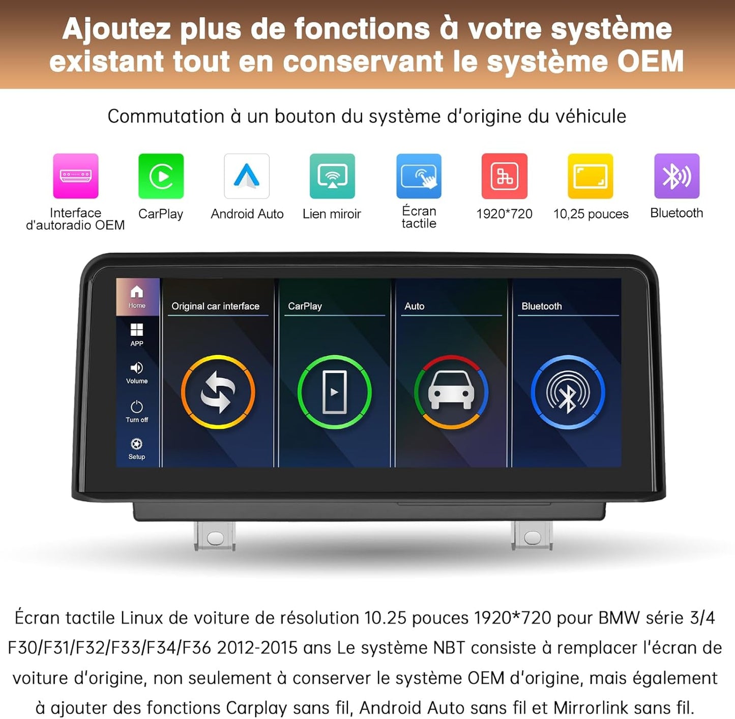 10,25 inch display voor BMW Serie 3 met NBT