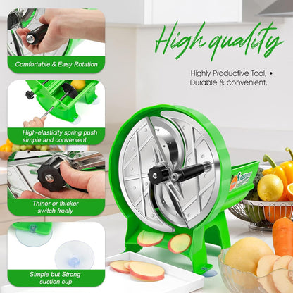 Manual Snijmachine – Groentesnijder – Fruitsnijder – Aardappelsnijder – Onionsnijder – Instelbare Snijdikte 0,8-9mm – Roestvrij Stalen Mes