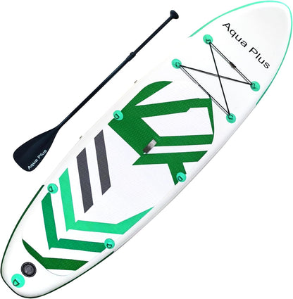 Aqua Plus 15 cm dikke opblaasbare SUP voor alle vaardigheidsniveaus Stand Up Paddle Board, Paddle, Pomp, ISUP-reisrugzak, riem, schouderriem, jeugd, volwassen opblaasbaar paddleboard