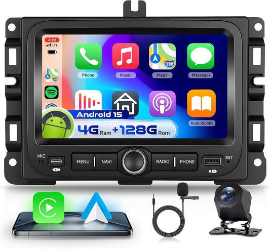 Autoradio Jeep Renegade – Auto Stereo – Multimedia Systeem – Navigatie Radio – DAB Radio – 7" IPS Touchscreen – Android 15 met Draadloos CarPlay & AHD Camera