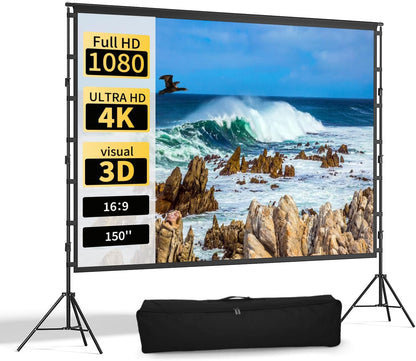 Beamerscherm met standaard, 150 inch draagbaar, voor binnen en buiten
