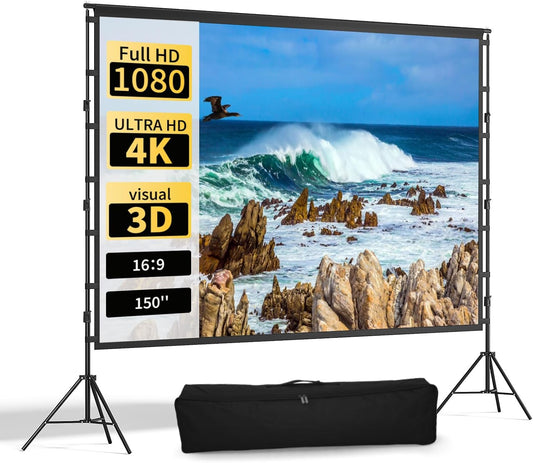 Beamerscherm met standaard, 150 inch draagbaar, voor binnen en buiten