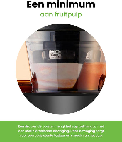 Hurom Slowjuicer | Sapcentrifuge voor groenten en fruit | H320N | Elektrische koudpers | Stille motor | Gemakkelijk schoon te maken met grote container en zeefilter 2L | BPA-vrij (ZWART)