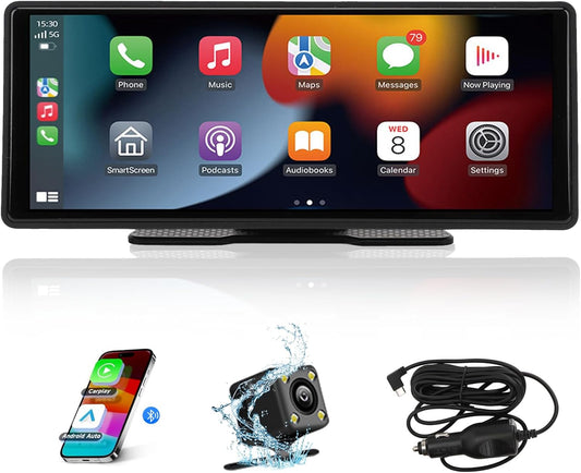 Pantalla Táctil Vink 10.26 Pulgadas, GPS-navigatie, Estéreo voor de auto, compatibel met CarPlay, Android Auto, Bluetooth, Bediening via Voz, GPS, AUX en FM