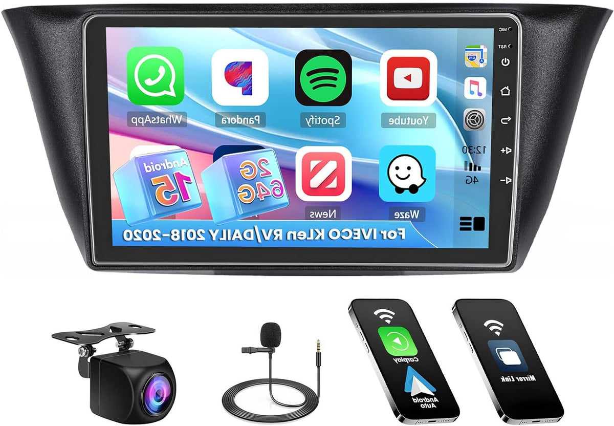 Autoradio Android 13 – Navigatiesysteem – Multimedia Speler – 2 Din Radio – Touchscreen 9 Inch – Draadloze CarPlay – GPS Navigatie – Waterdichte Achteruitrijcamera
