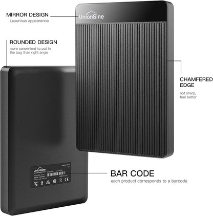 UnionSine HD2510 Externe harde schijf, draagbaar, 4 TB, USB 3.0, compatibel met pc, Mac, laptop, Xbox, Xbox One, PS4, zwart
