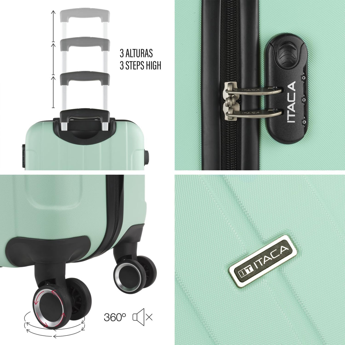 ITACA Signature 771100B reiskoffer, set met 4 wielen, set reiskoffers, robuust en licht, combinatieslot